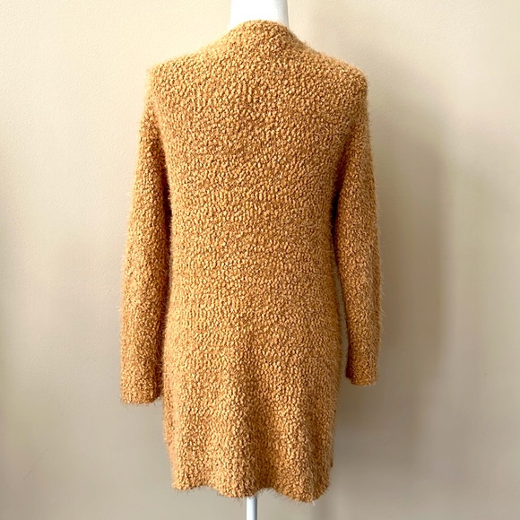 Love Tree - Popcorn Textured Long Sweater Cardigan - Caramel - Size Large - Picture 4 of 9